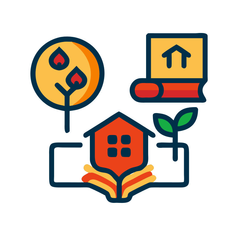 Education for Sustainable Living Program logo with earth and community imagery